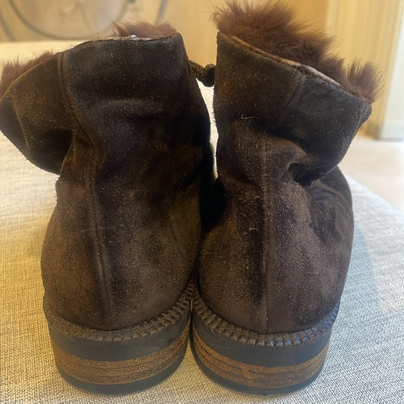 Stuart Weitzman Brown Suede and fur ankle desert boot size 9 - Picture 9 of 13